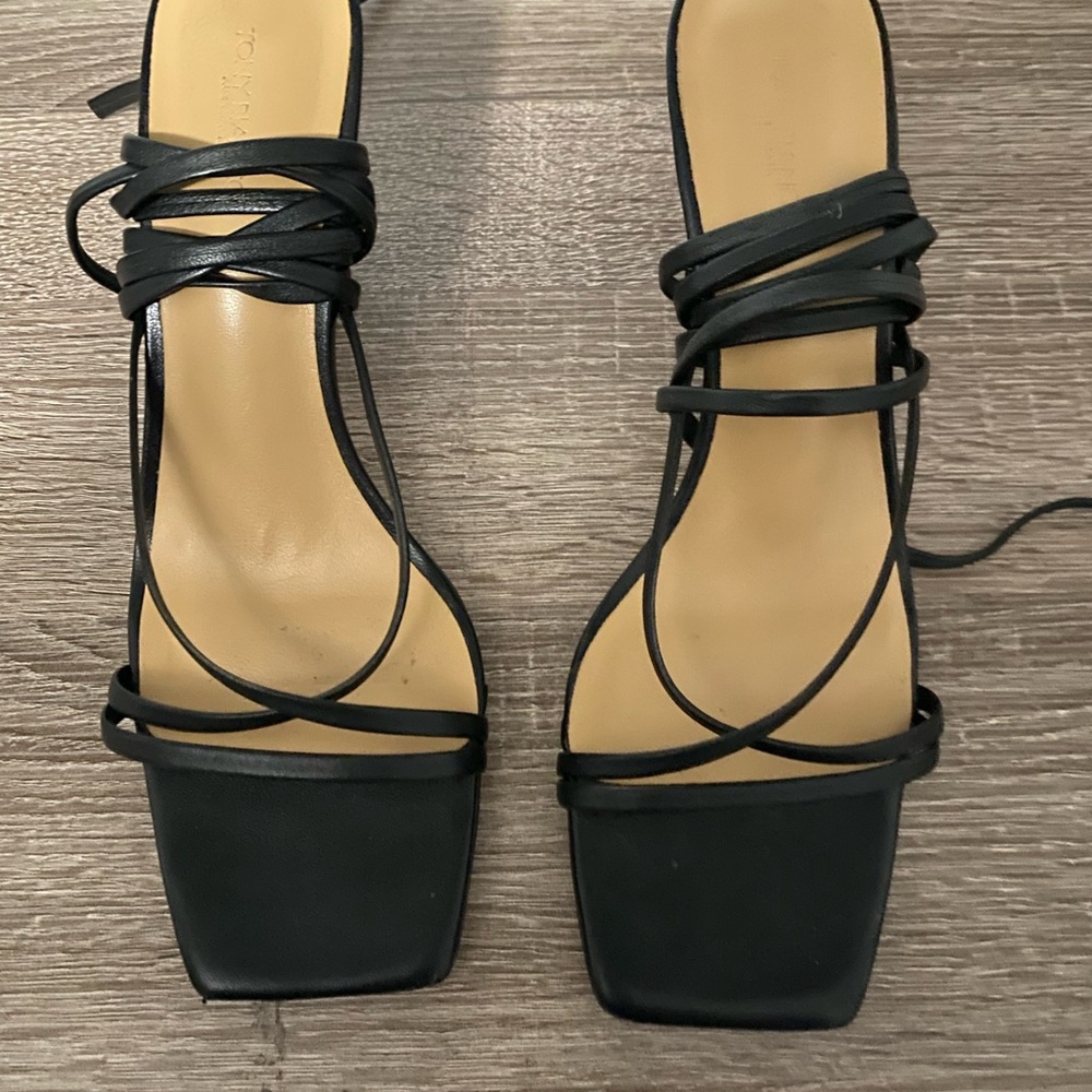 Tony Bianco Black Heels with Lace-Up Straps